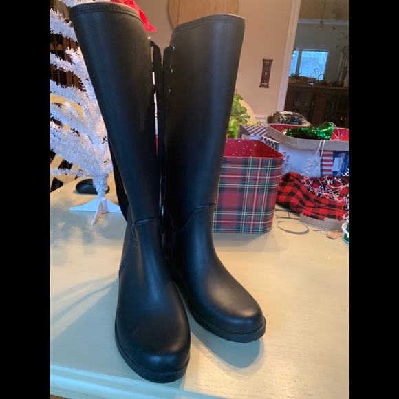 Coach Rain Boots w lace ties in back
